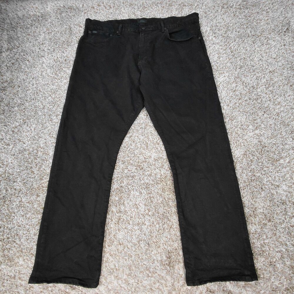 Polo Ralph Lauren Jeans Mens 40x32 Fit 40x31 Black Hampton Relaxed Straight Fit